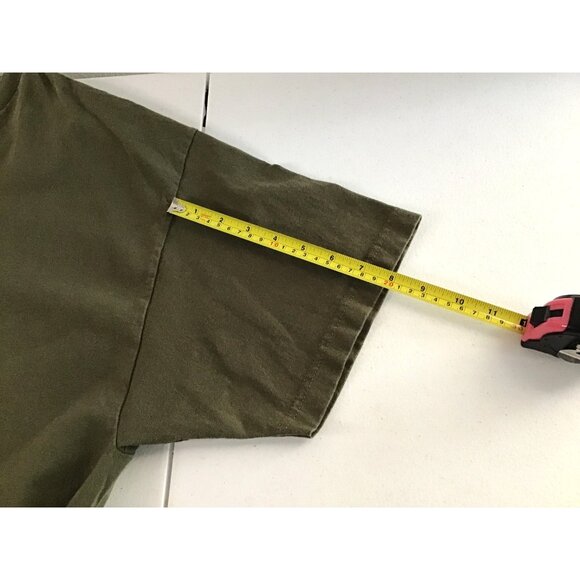 MENS GREEN FRONT GRAPHIC COTTON SHORT SLEEVE T-SHIRT SIZE 2XL - Picture 3 of 5